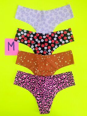 Victoria's Secret PINK Size M Seamless Thong Panty Bundle - 4 pairs